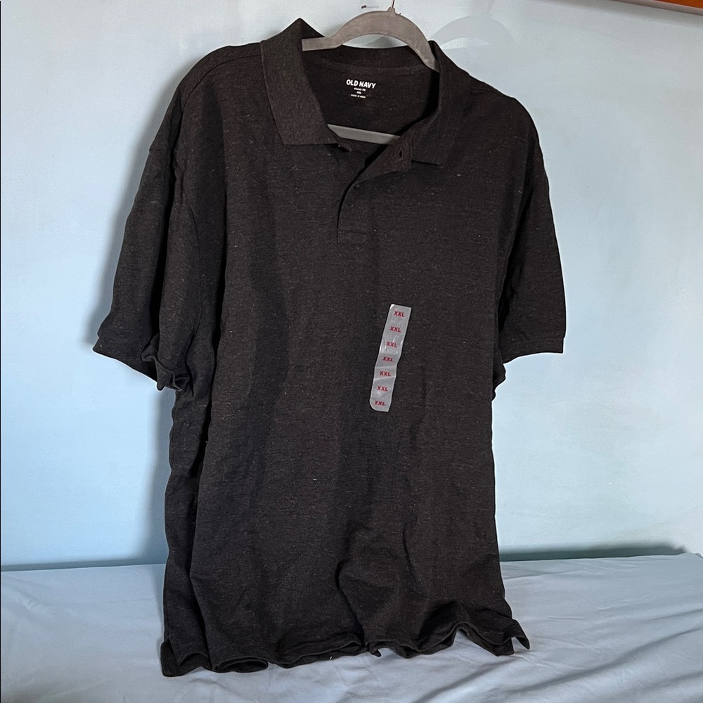 Old Navy Men's Charcoal Polo Shirt with Subtle Heather
